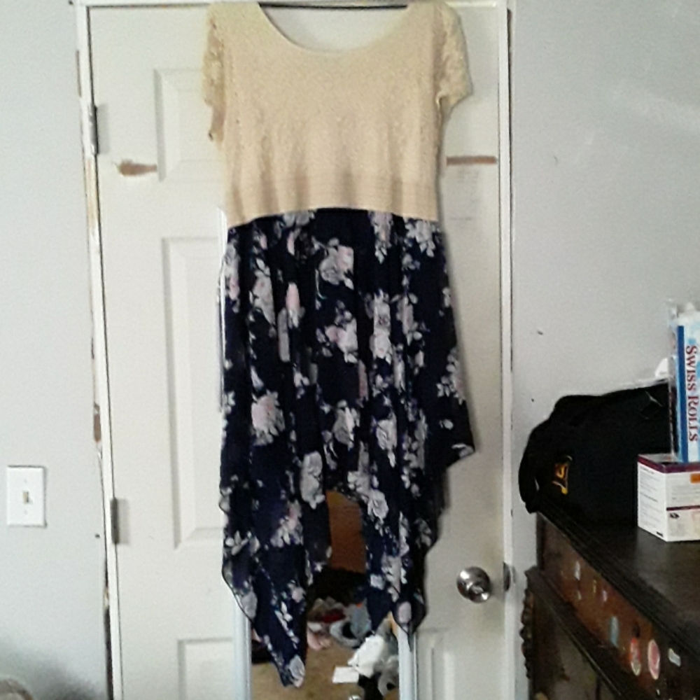Summer dress with floral skirt
